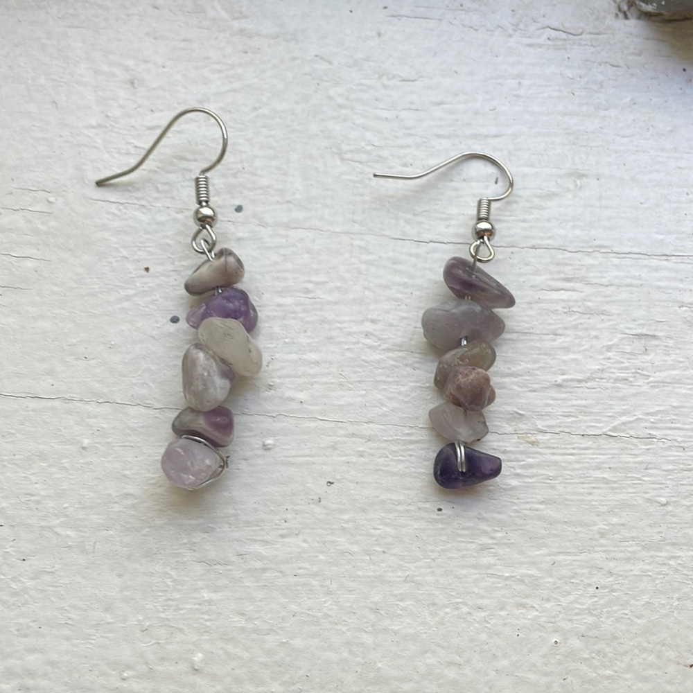 Handmade amethyst earrings